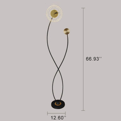 Modern Creative LED Art Standing Floor Lamp with Clock
