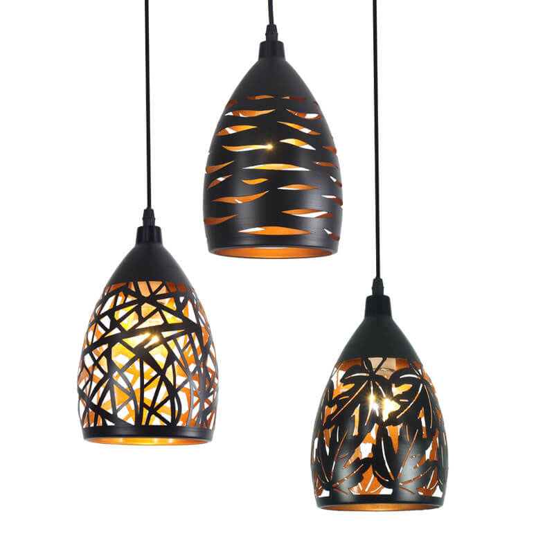 Retro Industrial Hollow Iron Bell 1-Light Pendelleuchte 