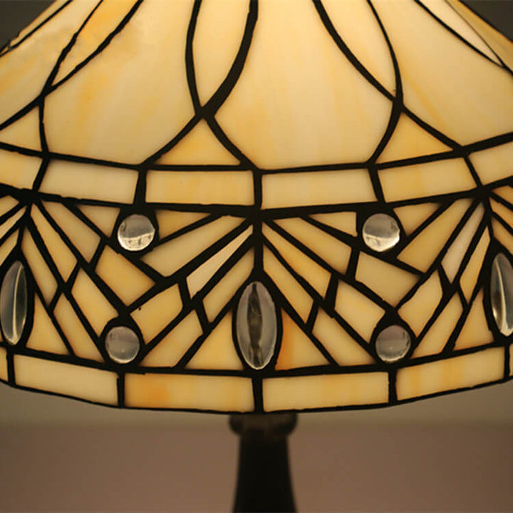 Tiffany Barock Edelstein Glas 1-Licht Tischlampe 