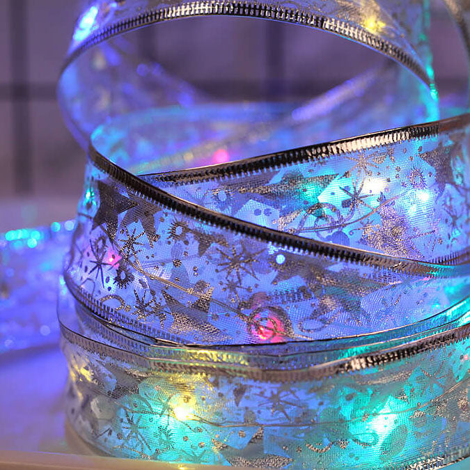 Christmas Tree Decoration Ribbon Gift LED String Lights