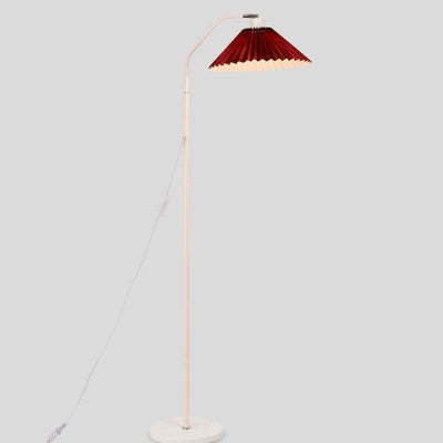Minimalist Fabric Pleated Shade 1-Light Standing Floor Lamp