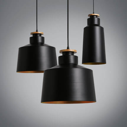 Nordic Minimalist Metal Solid Wood 1-Light Dome Pendant Light