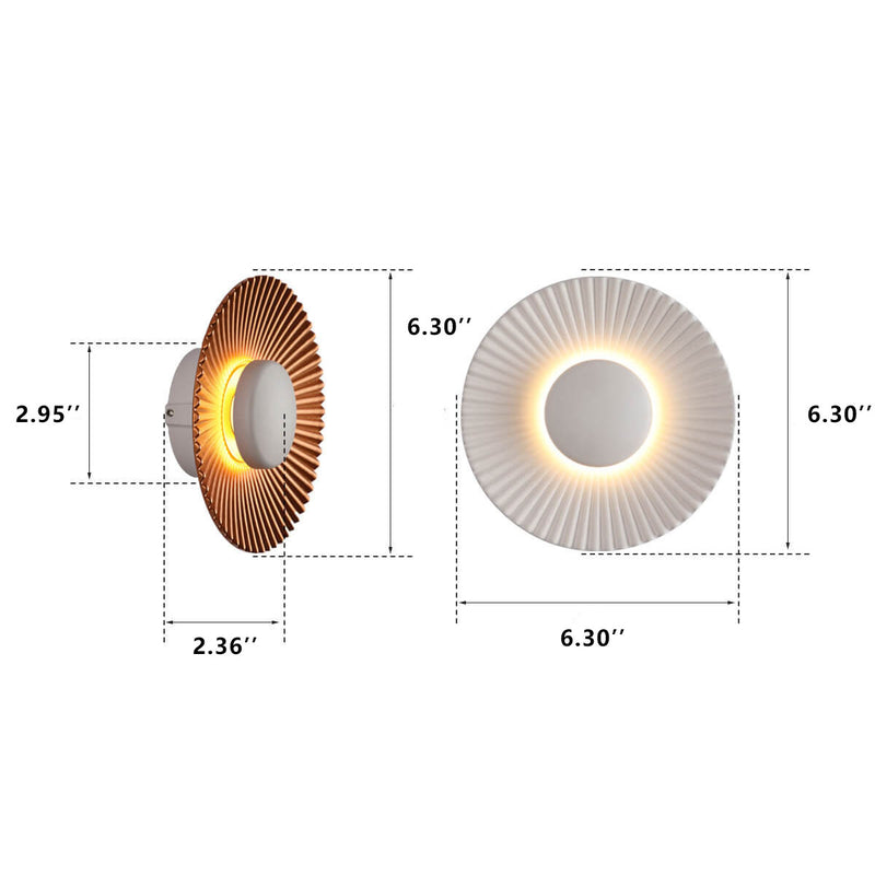Modern Round Shell Textures Aluminum 1-Light LED Wall Sconce Lamp