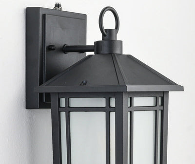 Simple Square Lantern Outdoor Waterproof 1-Light Wall Sconce Lamp