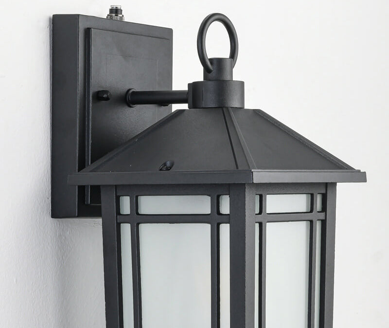 Simple Square Lantern Outdoor Waterproof 1-Light Wall Sconce Lamp