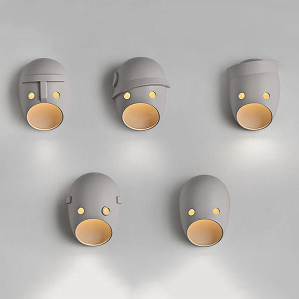 Kreative Harz-Emoji-Maske 1-Licht LED Wandleuchte 