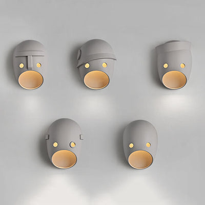 Creative Resin Emoji Mask 1-Light LED Wall Sconce Lamp