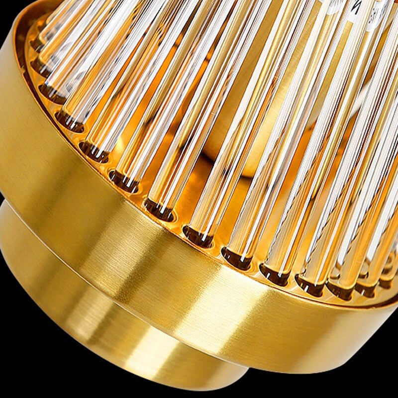 Lámpara Aplique de Pared de Lujo Moderno Cilindro de Cristal Rotación de 2 Luces 