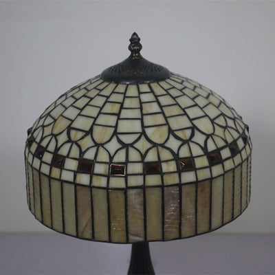 Lámpara de Mesa de 1 Luz de Vidrio Barroco Amarillo Tiffany Europeo 