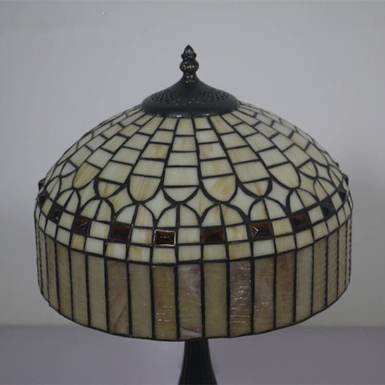 Lámpara de Mesa de 1 Luz de Vidrio Barroco Amarillo Tiffany Europeo 