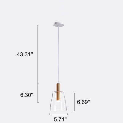 Minimalistische 1-flammige LED-Pendelleuchte aus klarem Glas 