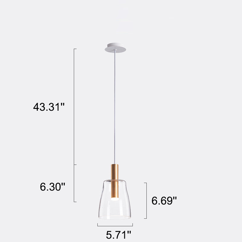 Minimalistische 1-flammige LED-Pendelleuchte aus klarem Glas 