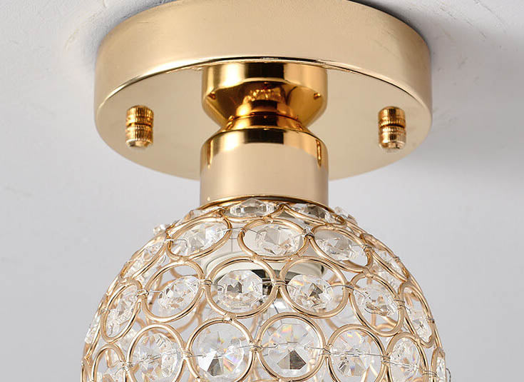 Modern Creative Crystal 1-Light Semi-Flush Mount Ceiling Light