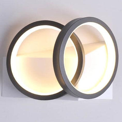 Modern Minimalist Circle 2-Light LED Semi-Flush Mount Ceiling Light