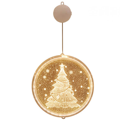 Décoration acrylique LED de Noël avec ventouse ronde 