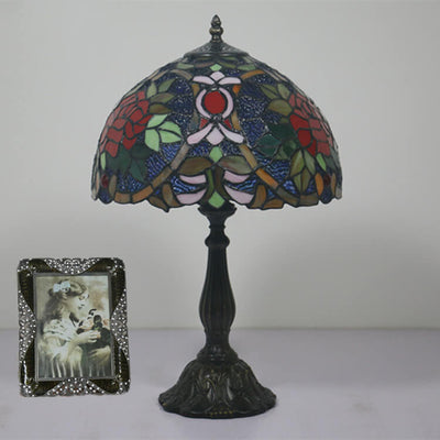 Lámpara de mesa Tiffany European Blooming Flower de 1 luz 