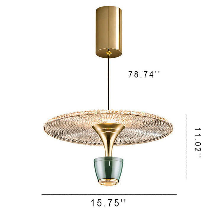 Moderne Luxus-Disc-Elektroplattierte Aluminium-LED-Pendelleuchte 