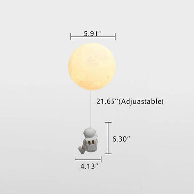 Creative Moon Astronaut 1-Light LED Wall Sconce Lamp
