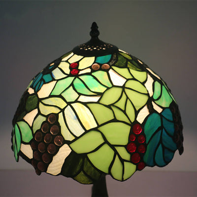 Tiffany Rustic Fruit Stained Glass 1-Light Table Lamp