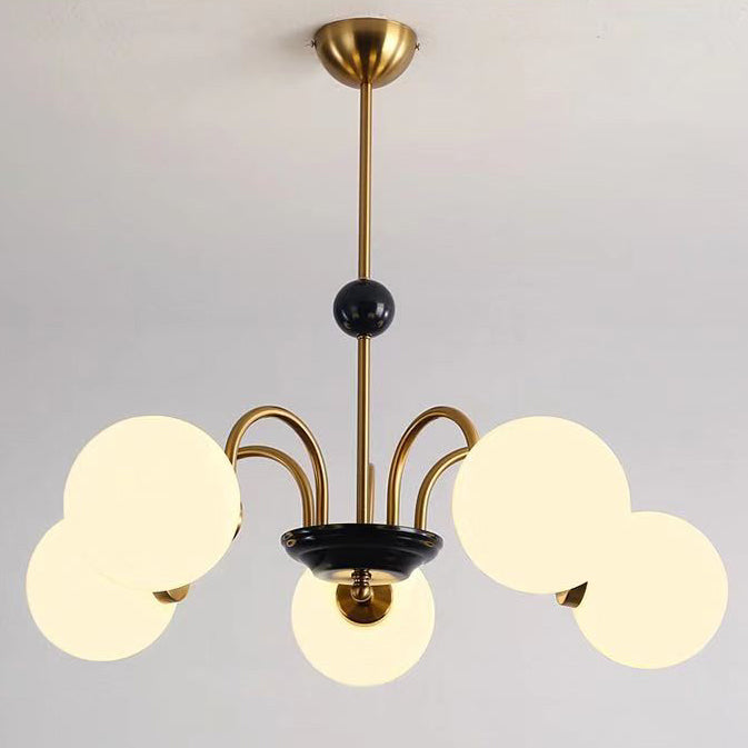 Nordic Minimalist White Glass 3/5-Light Chandeliers