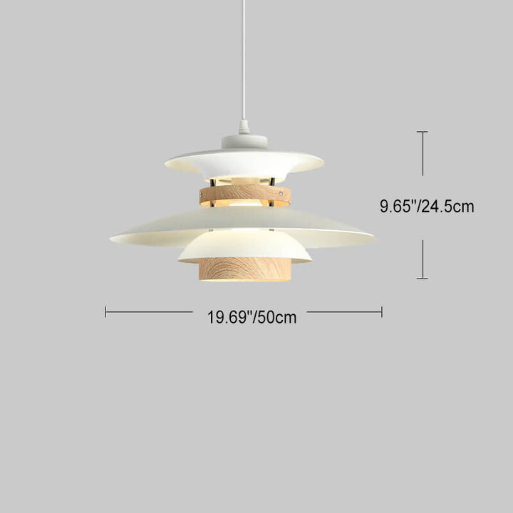 Pantalla de platillo volador de aluminio de hierro europeo tradicional, lámpara colgante de 1 luz para sala de estar 