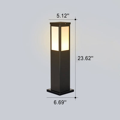 Modern Solar Lawn Square Column Outdoor Waterproof Path Lamp