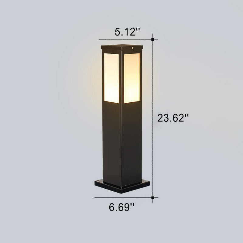 Modern Solar Lawn Square Column Outdoor Waterproof Path Lamp