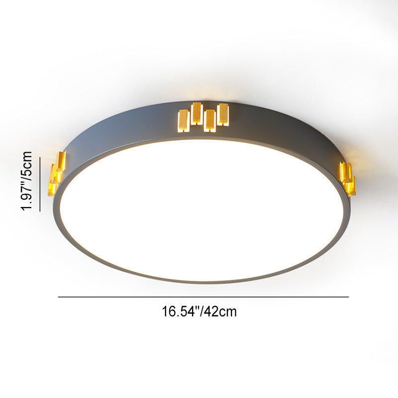 Plafón de techo LED redondo de hierro hueco de estilo moderno y sencillo para sala de estar 