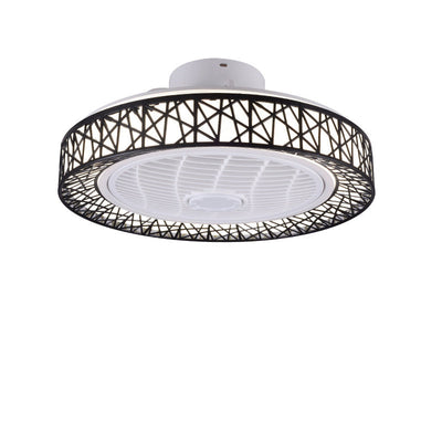 Modern Luxury Round Lace LED Flush Mount Ceiling Fan Light