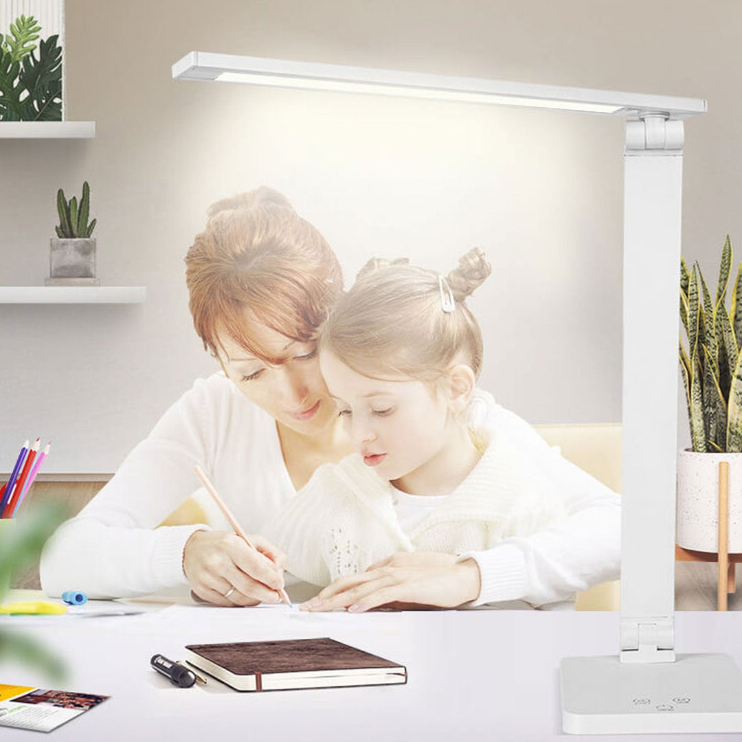 Lampe de bureau LED en aluminium pliable créative avec variateur tactile 