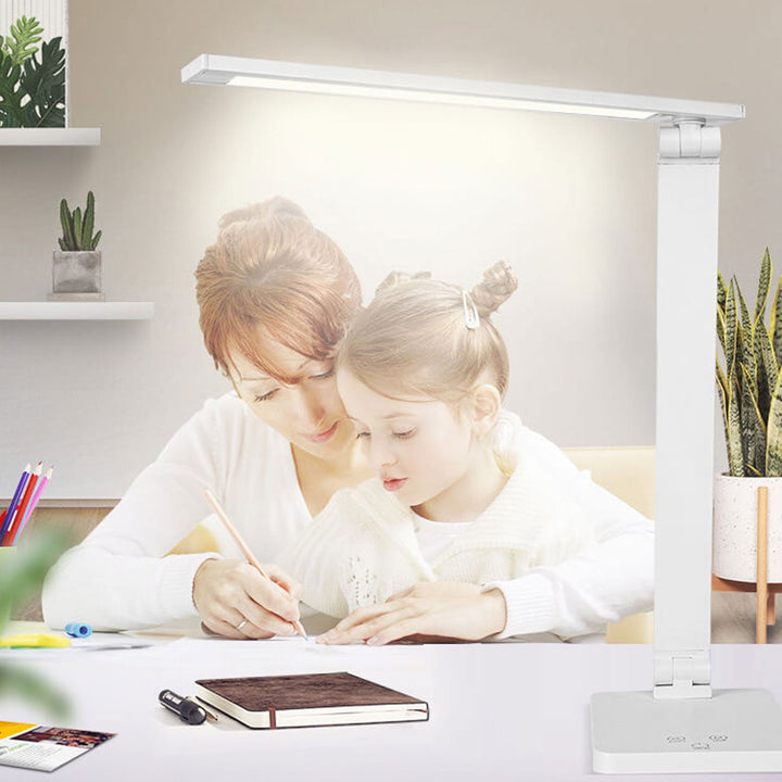 Lampe de bureau LED en aluminium pliable créative avec variateur tactile 