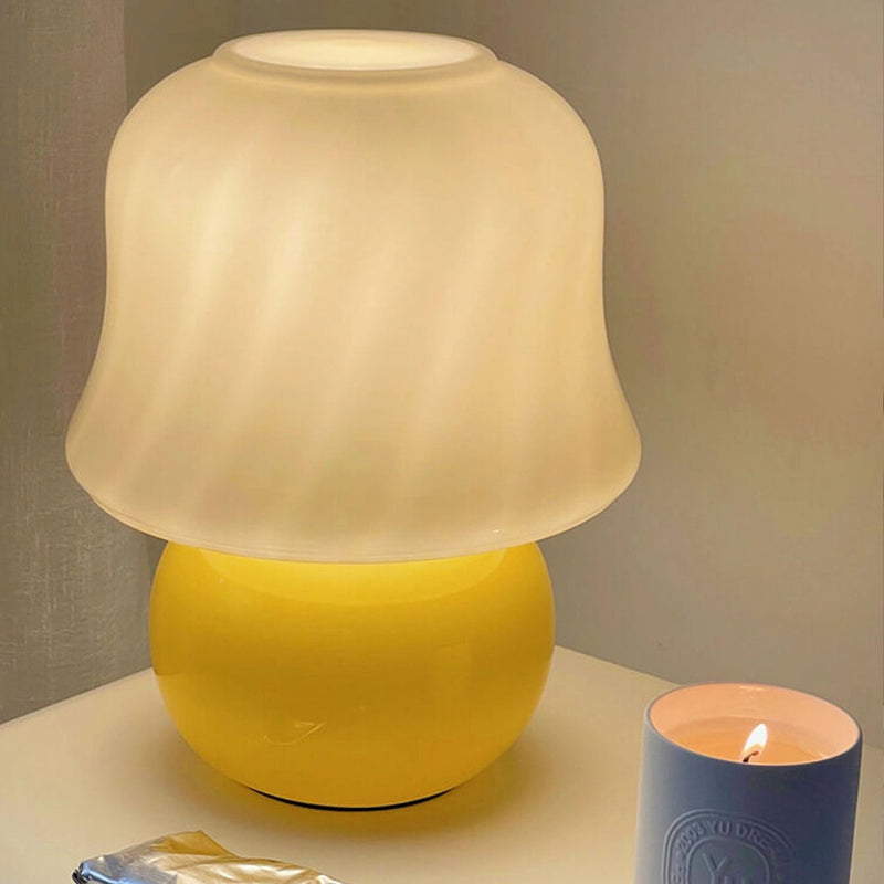 Lampe de Table 1 Lumière Design Champignon Crème Créatif Français 
