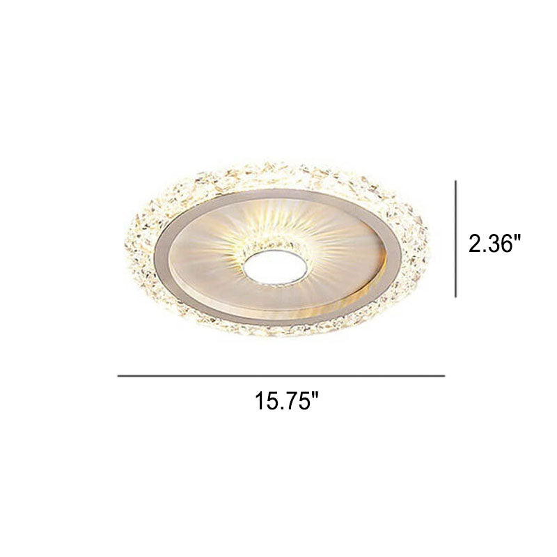 إضاءة LED مثبتة على السقف من الأكريليك والحديد والألمنيوم بتصميم دائري حديث وفاخر 