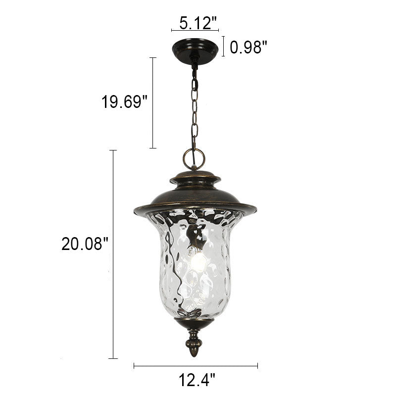 European Vintage Grapevine Outdoor Waterproof 1-Light Pendant Light