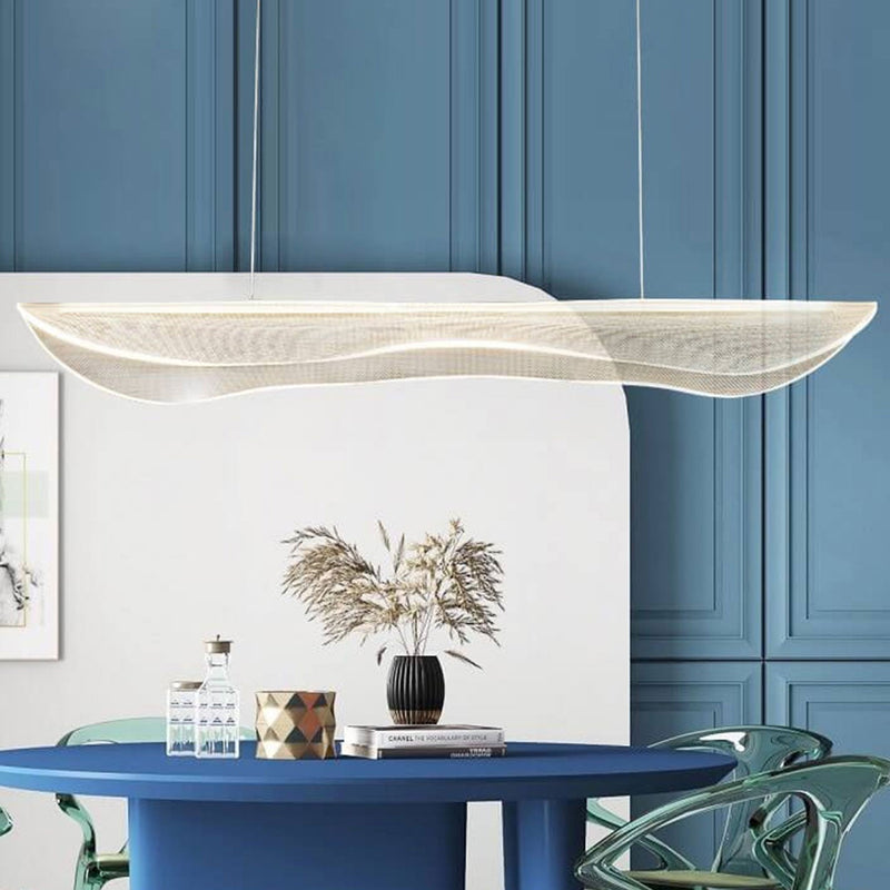 Modern Light Luxury Acrylic Long Leaf Design Island Light LED Chandelier