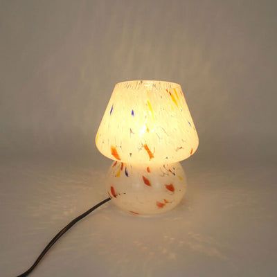 Modern Stained Ink Glass Mushroom Bottle 1-Light Table Lamp