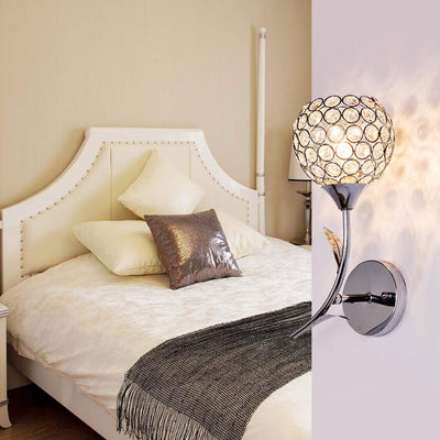 Modern European Crystal Romantic 1-Light Wall Sconce Lamp