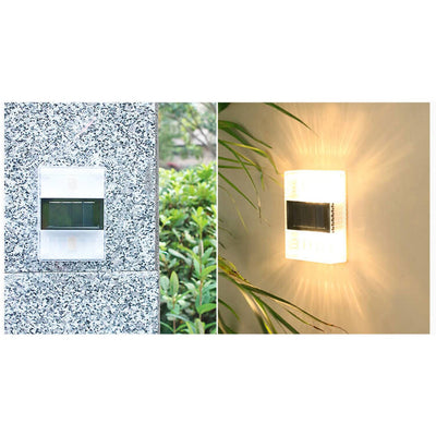 Applique murale solaire carrée haut et bas à LED, luminaire décoratif d'extérieur, idéal pour un jardin ou un jardin 