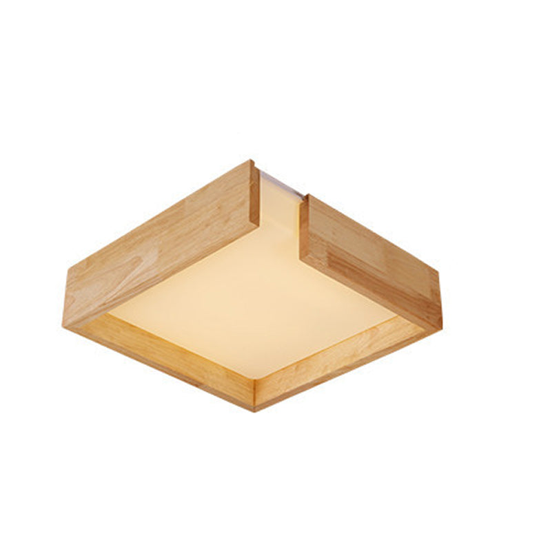 Plafonnier LED carré simple en bois moderne 