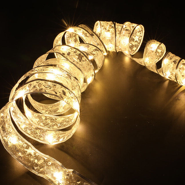 Weihnachtsbaum Dekoration Band Geschenk LED Lichterkette 