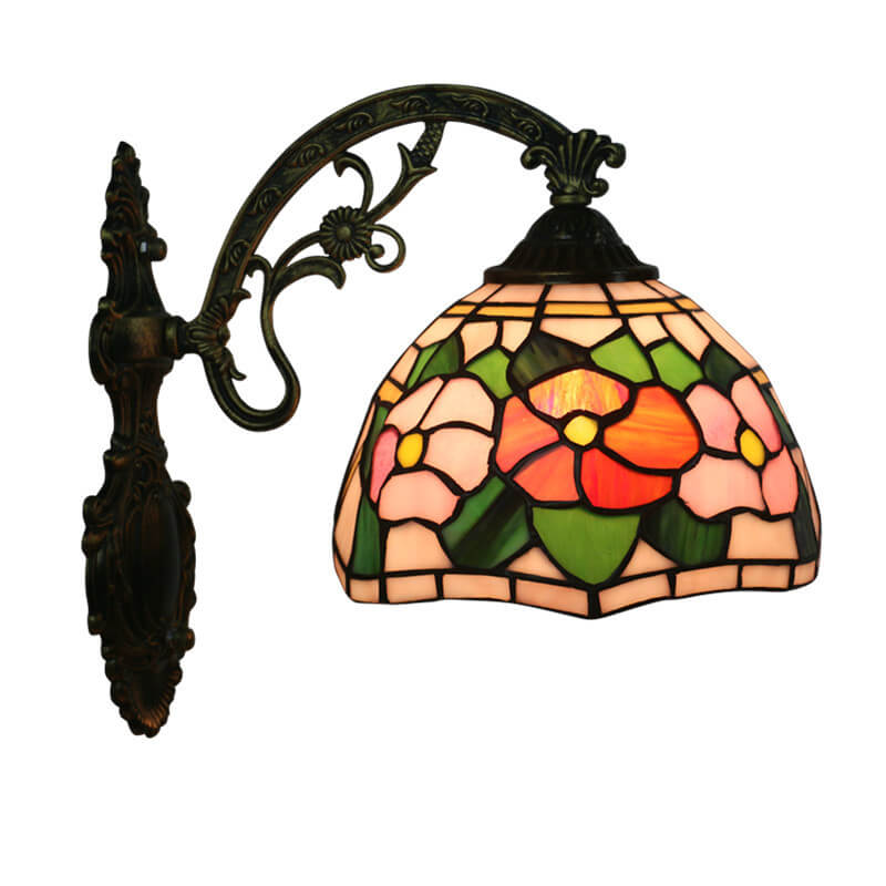 Tiffany European Stained Glass Flower 1-Licht-Wandleuchte 