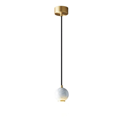 Modern Marble Round Ball 1-Light Pendant Light