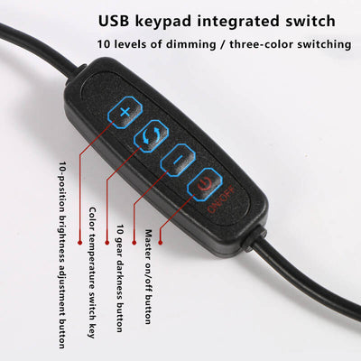 Lampe de bureau de lecture USB à pince à bras long pliable à LED pour protection des yeux