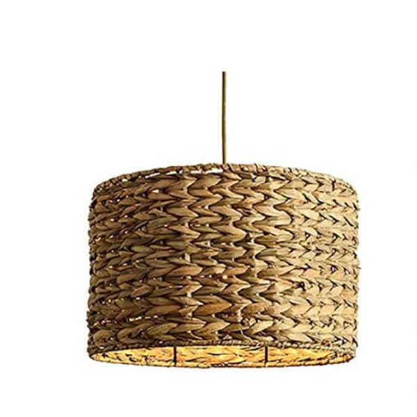 Vintage Straw Weaving Column 1-Light Pendant Light