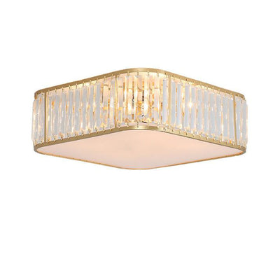 Modern Crystal Square 5-Light Flush Mount Ceiling Light