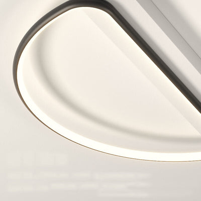 Minimalist Black and White Round LED Flush Mount Ceiling Light