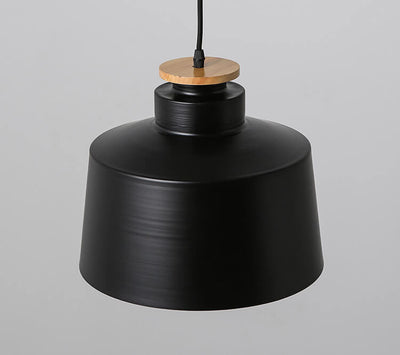 Nordic Minimalist Metal Solid Wood 1-Light Dome Pendant Light