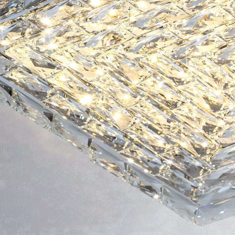 Moderna Lámpara de Techo LED Empotrada Cuadrada de Cristal de Lujo 