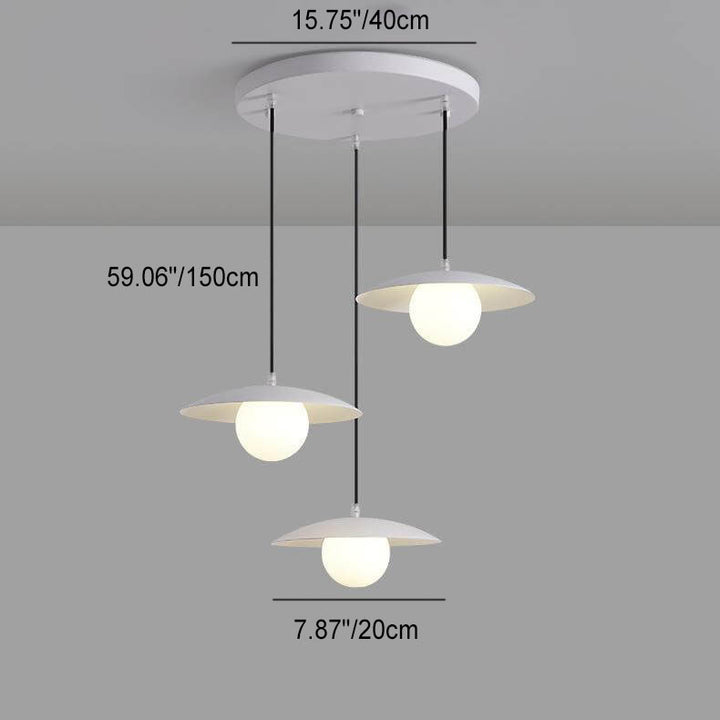Candelabro de isla de 3 luces de hierro y vidrio blanco puro minimalista moderno 