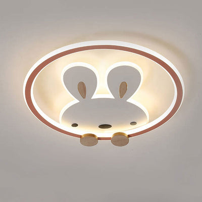 Childlike Creative Cartoon Rabbit Design LED Flush Mount Light